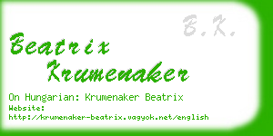 beatrix krumenaker business card